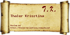 Thaler Krisztina névjegykártya